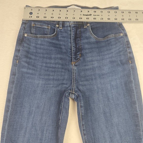 Loft Womens Kick Crop Dark Wash Jeans Size 27 Raw Hem - Picture 12 of 14